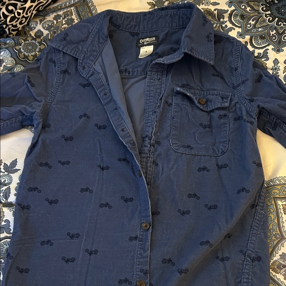 Old Navy Boys 8 Casual Navy Shirt with Bicycle Motif